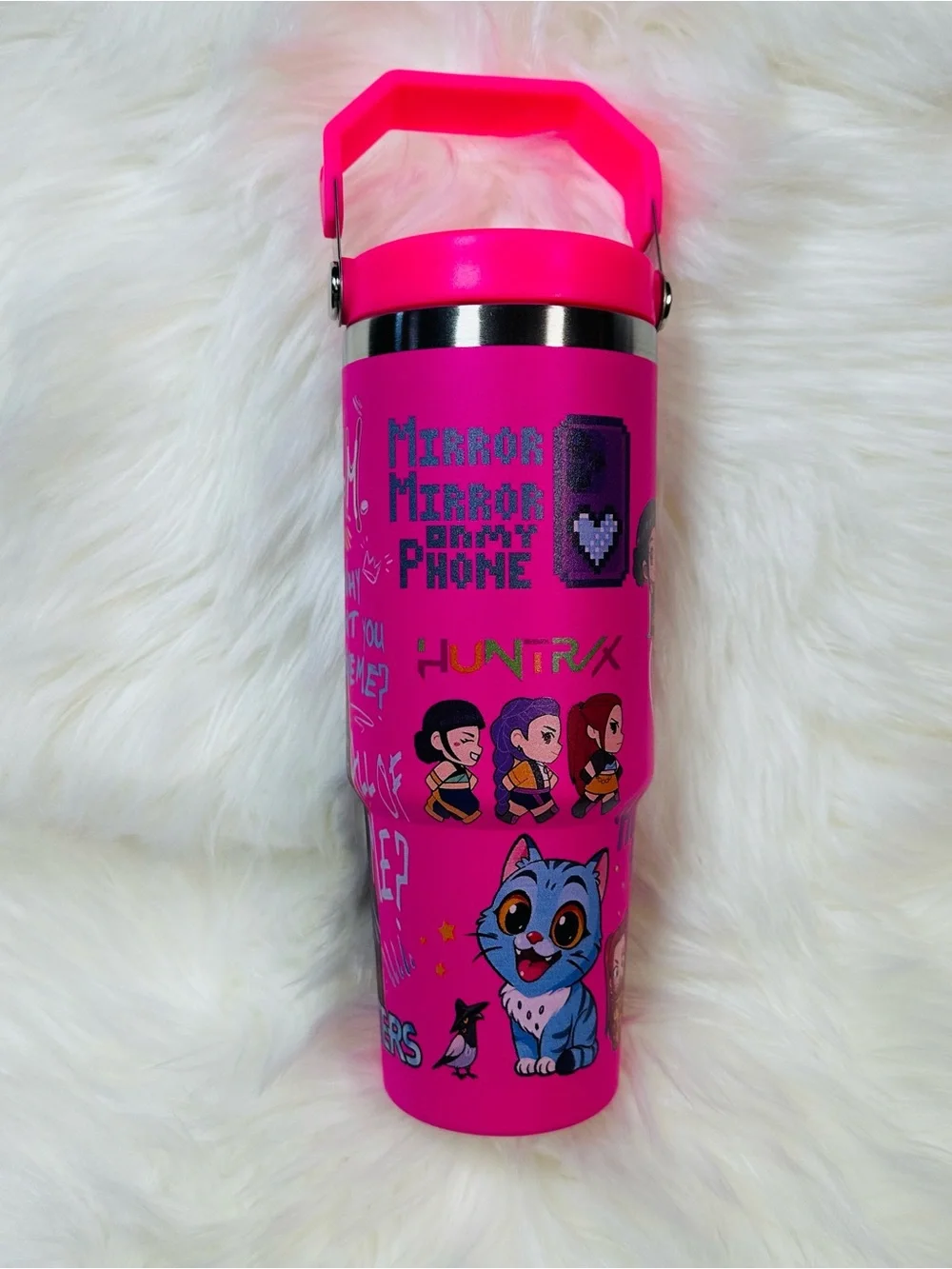 Pink K-Pop Graphic Insulated Tumbler - Pink
